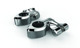 Ciro3D Highway Peg Mounts & Footrests Chrome Hingeless Clamps with Clevis (pair)